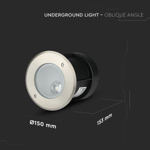 8W LED COB Underground Light Oblique Angle 35'D 4000K