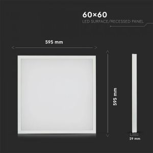 40W LED Surface Panel 595mmx595mmx29mm - 4000K 6 PCS/SET