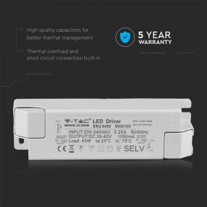 Driver For LED Panel 45W 5 Years Warranty