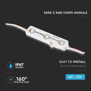 LED Module 3SMD Chips SMD5050 6000K IP67