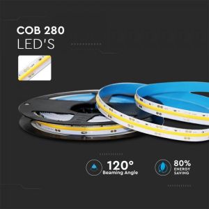 LED COB Strip Light IP20 24V 3000K 280 Leds 10W/m