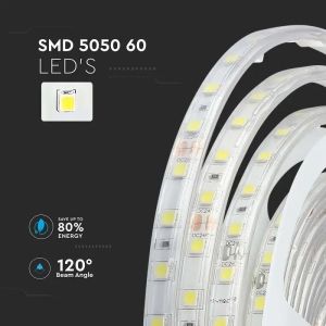 LED Strip 5050 60 Led 24V IP65 3000K