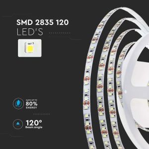 LED Strip SMD2835 - 120 LEDs 24V IP20 3000K Double PCB 10M Roll