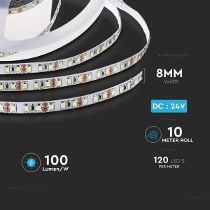 LED Strip SMD2835 - 120 LEDs 24V IP20 3000K Double PCB 10M Roll