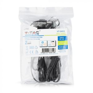 LED Touch Switch And Dimmer - Silver + Black Cable