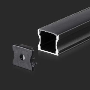 Led Strip Mounting Kit With Diffuser Aluminum 2000* 17.2*15.5MM Black Housing