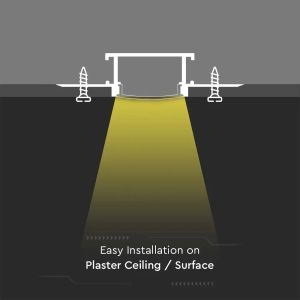 Led Strip Mounting Kit With Diffuser Aluminum Milky Gypsum Wide 2000MM