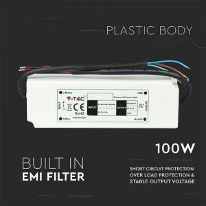 LED Plastic Slim Power Supply 100W IP67 12V