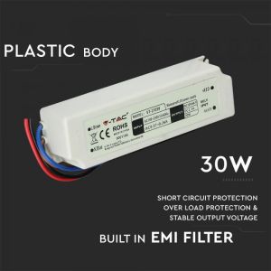 LED Plastic SLIM Power Supply - 30W 12V IP67