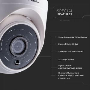 Indoor Camera With AHD/CVI/TVI/CVBS 2.0MP