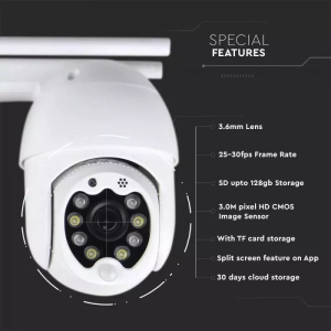 P09-8 WIFI Outdoor Camera With 8 Led Lights 3MP IP65 Dome