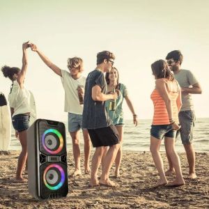 10W Rechargeable Speaker With USB & TF Card RGB 2*4inch