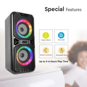 10W Rechargeable Speaker With USB & TF Card RGB 2*4inch