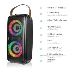 10W Rechargeable Speaker With USB & TF Card RGB 2*3inch