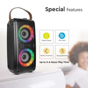 10W Rechargeable Speaker With USB & TF Card RGB 2*3inch