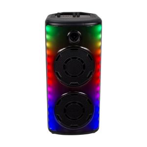 600W Rechargeable Speaker With 1 Wired Microphone RF Control and Handle 2x8 inch