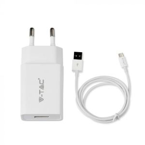 Fast Charging Set With Travel Adapter & Micro USB Cable White