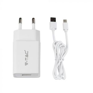 Fast Charging Set With Travel Adapter & Type-C USB Cable White