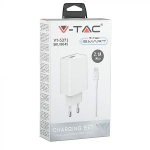 Charging Set With Travel Adapter Micro USB Cable White