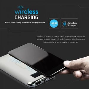 10K Mah Power Bank With Display And Wireless Charging White