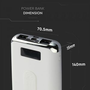 10K Mah Power Bank With Display And Wireless Charging White