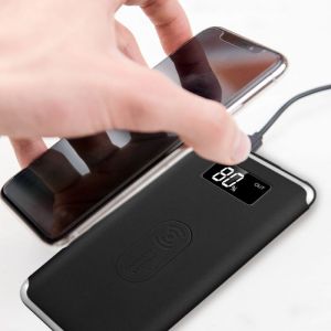 10K Mah Power Bank With Display And Wireless Charging Black