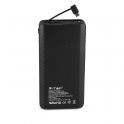 20K Mah Power Bank With Wireless Charger & Built In Micro USB Cable Black