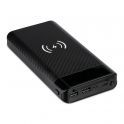 20K Mah Power Bank With Wireless Charger & Built In Micro USB Cable Black