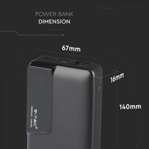 10K Mah Power Bank With Digital Display & USB Type C Black