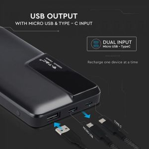 10K Mah Power Bank With Digital Display & USB Type C Black