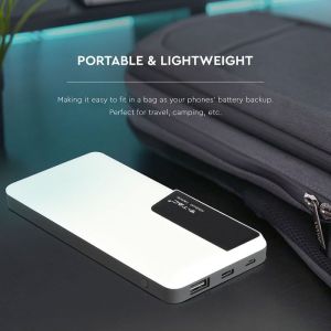 10K Mah Power Bank With Digital Display & USB Type C White