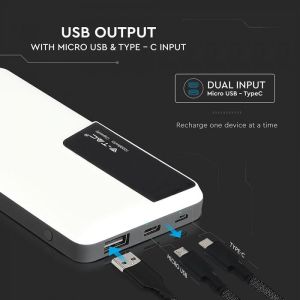 10K Mah Power Bank With Digital Display & USB Type C White