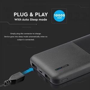 10K Mah Super Slim Power Bank Black