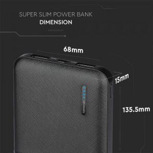 10K Mah Super Slim Power Bank Black