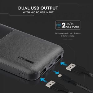 10K Mah Super Slim Power Bank Black