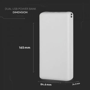 30K Mah Jumbo Powe Bank Dual USB White