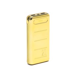 20K Mah Gold Finish Power Bank Dual USB+TypeC