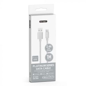 1 M Micro USB Cable Silver - Platinum Series