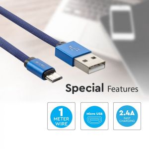 1 M Micro USB Cable Blue - Ruby Series