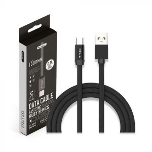 1 M Type C USB Cable Black - Ruby Series