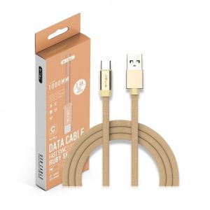 1 M Type C USB Cable Gold - Ruby Series