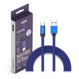 1 M Type C USB Cable Blue - Ruby Series