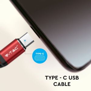 1 M Type C USB Cable Red - Gold Series