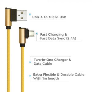 1 M Micro USB Cable Gold - Diamond Series