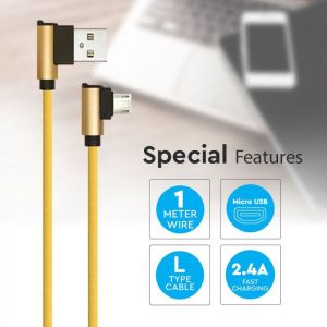 1 M Micro USB Cable Gold - Diamond Series