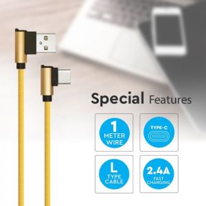 1 M Type C USB Cable Gold - Diamond Series