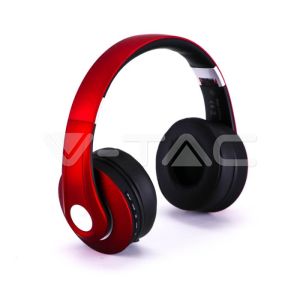 Bluetooth Wireless Headphone With Adjustable Head 500mAh Red W/BAG