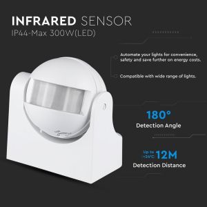 Infrared Motion Sensor White 180°