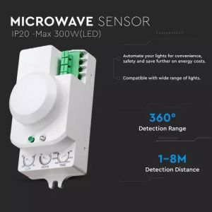 Microwave Sensor With Manual Override Function White