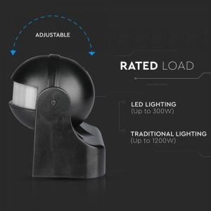 Infrared Motion Sensor Wall Black